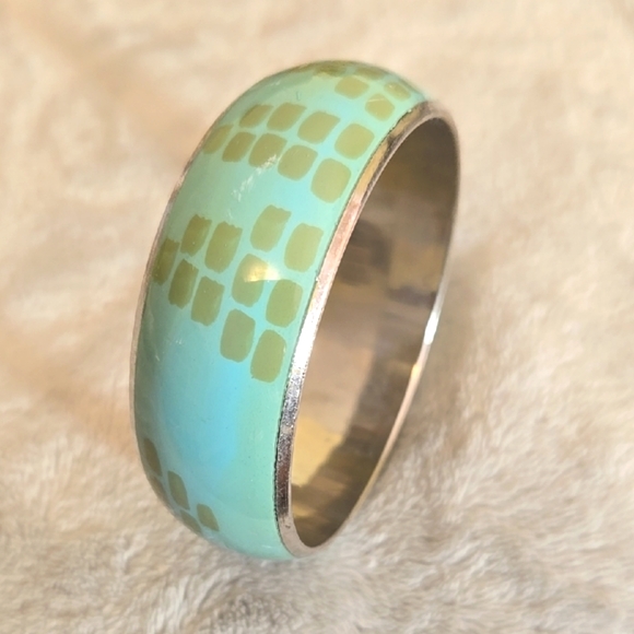 Jewelry - #034 Elegant Silver and Green Bangle